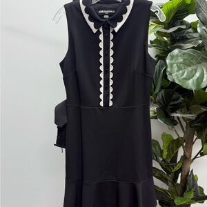 Karl Lagerfeld Black Dress with White Scalloped Collar